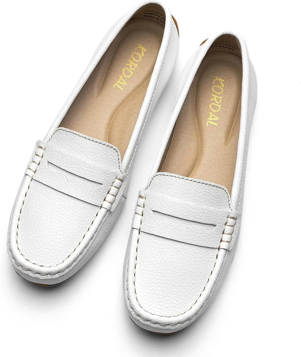 Women's Comfortable & Lightweight Leather Penny Loafers Slip-Ons Cute Business Casual Dress Shoes Work Office Flats Everyday Walking Shoes Driving Mocs for Women