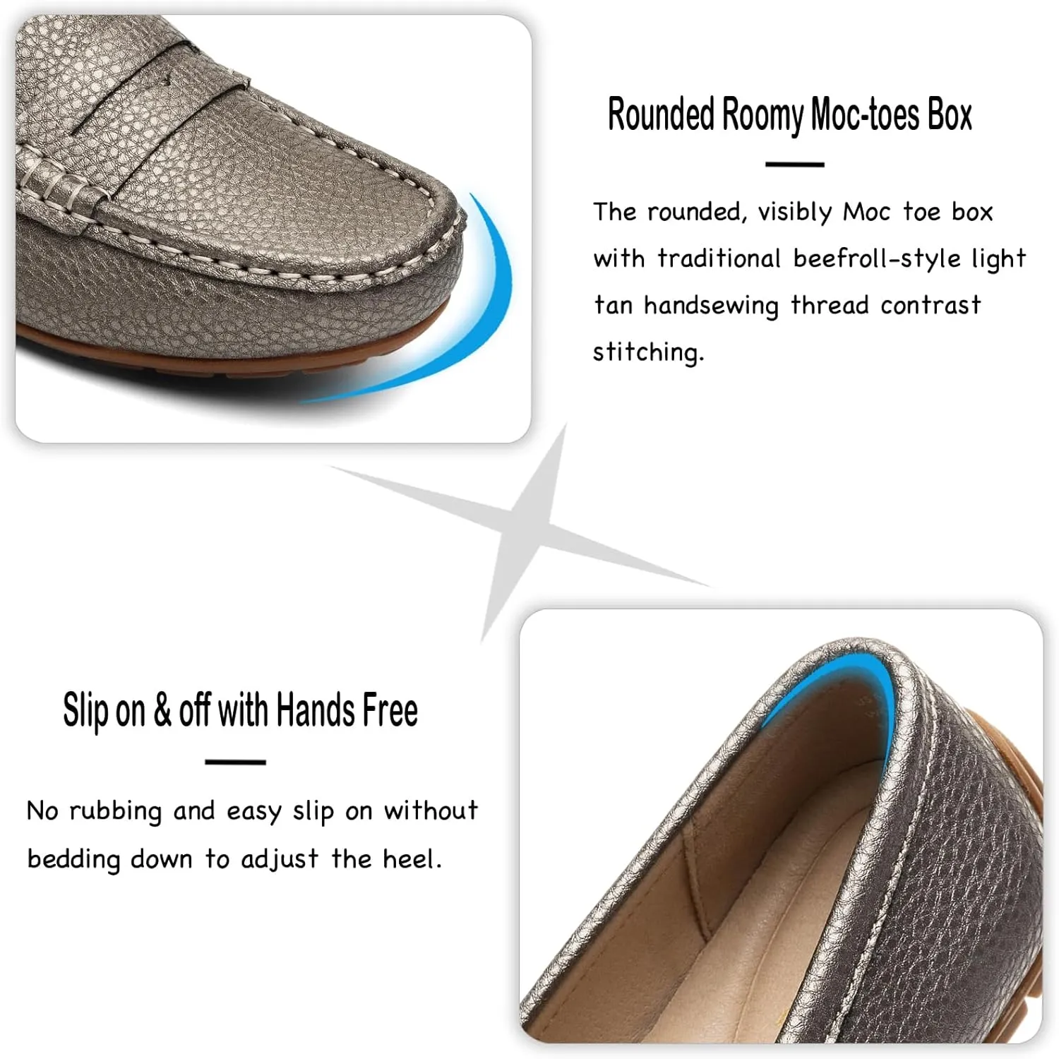 Women's Comfortable & Lightweight Leather Penny Loafers Slip-Ons Cute Business Casual Dress Shoes Work Office Flats Everyday Walking Shoes Driving Mocs for Women