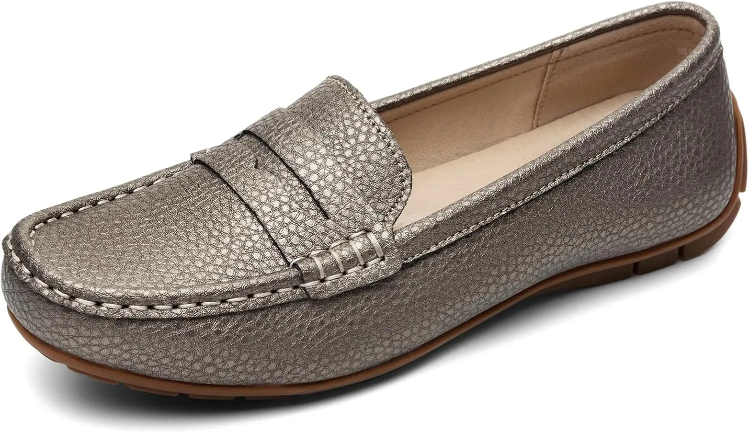 Women's Comfortable & Lightweight Leather Penny Loafers Slip-Ons Cute Business Casual Dress Shoes Work Office Flats Everyday Walking Shoes Driving Mocs for Women