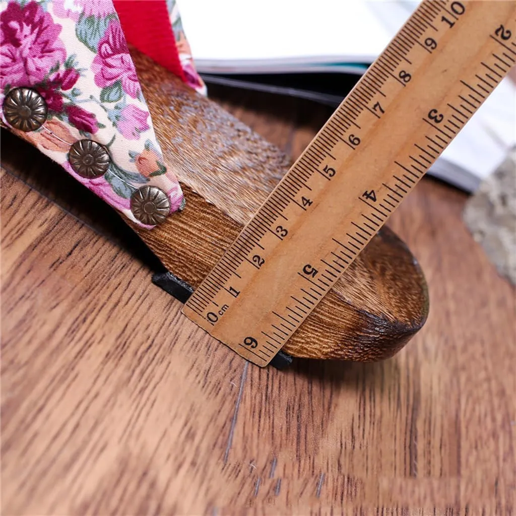 Women's Flip Flops Clogs Slippers,Burnt Paulownia Clogs Slippers,Japanese Traditional Clogs Geta Flat Sandals Round Headed Wooden Clogs Shoes(Size:EU 37,Color:Pink)