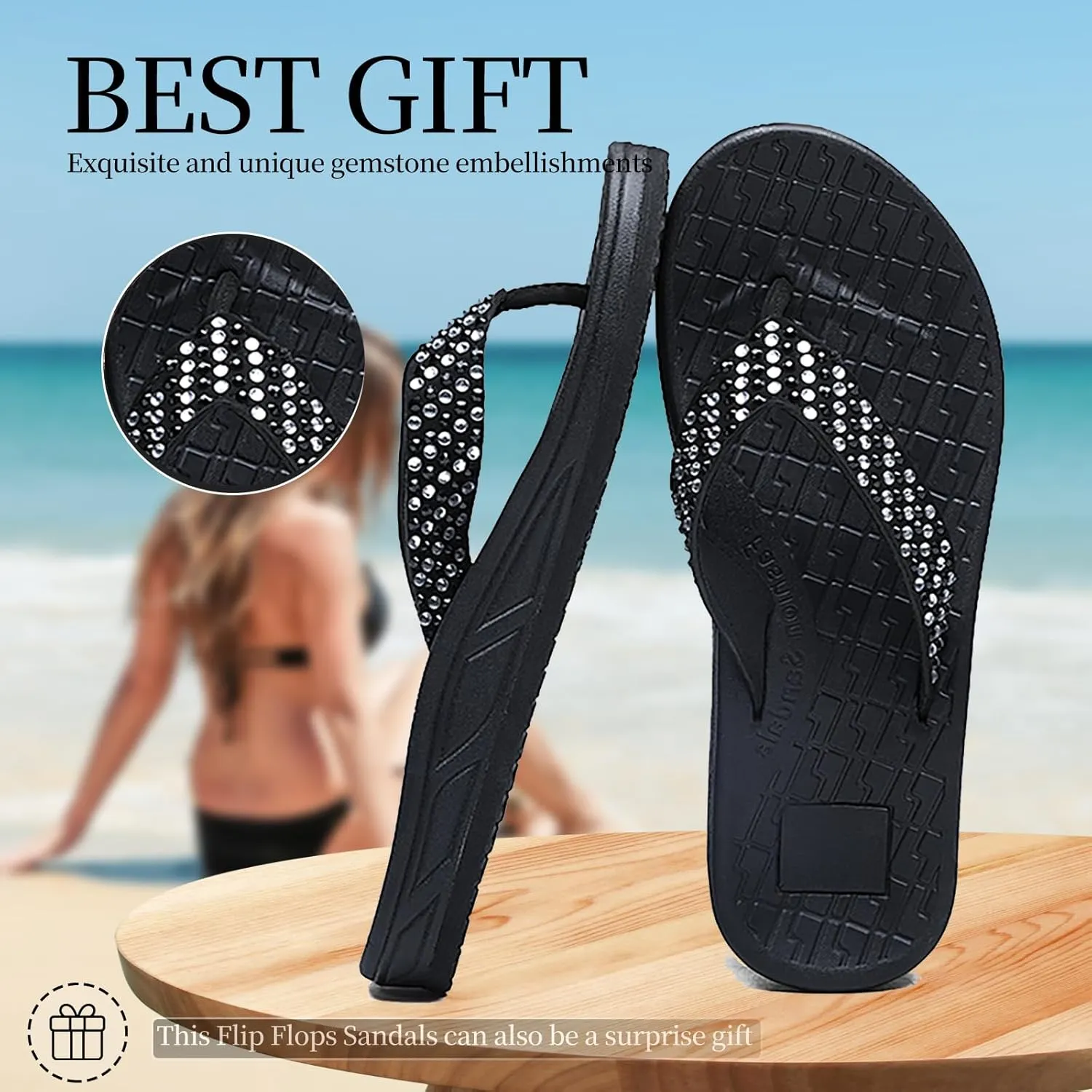 Women's flip-flops Sandals Summer beach slippers Classic comfort Lightweight casual non-slip durable flip-flops suitable for indoor and outdoor