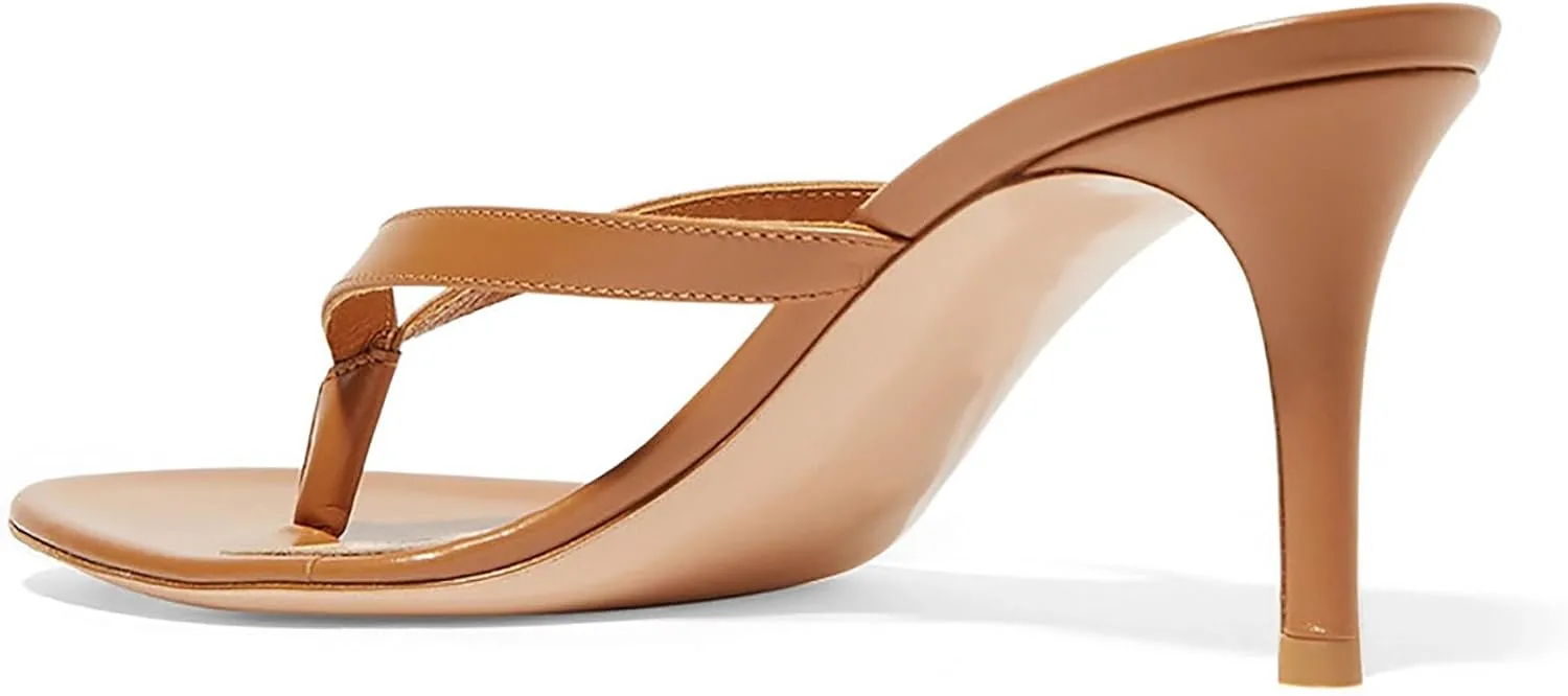 Womens Flip Flops Stiletto High Heels Sandals Fashion Thong Open Toe Round Toe Dress Sandals Slip on Slipper Backless Wedding Party Daily Wear Sandals