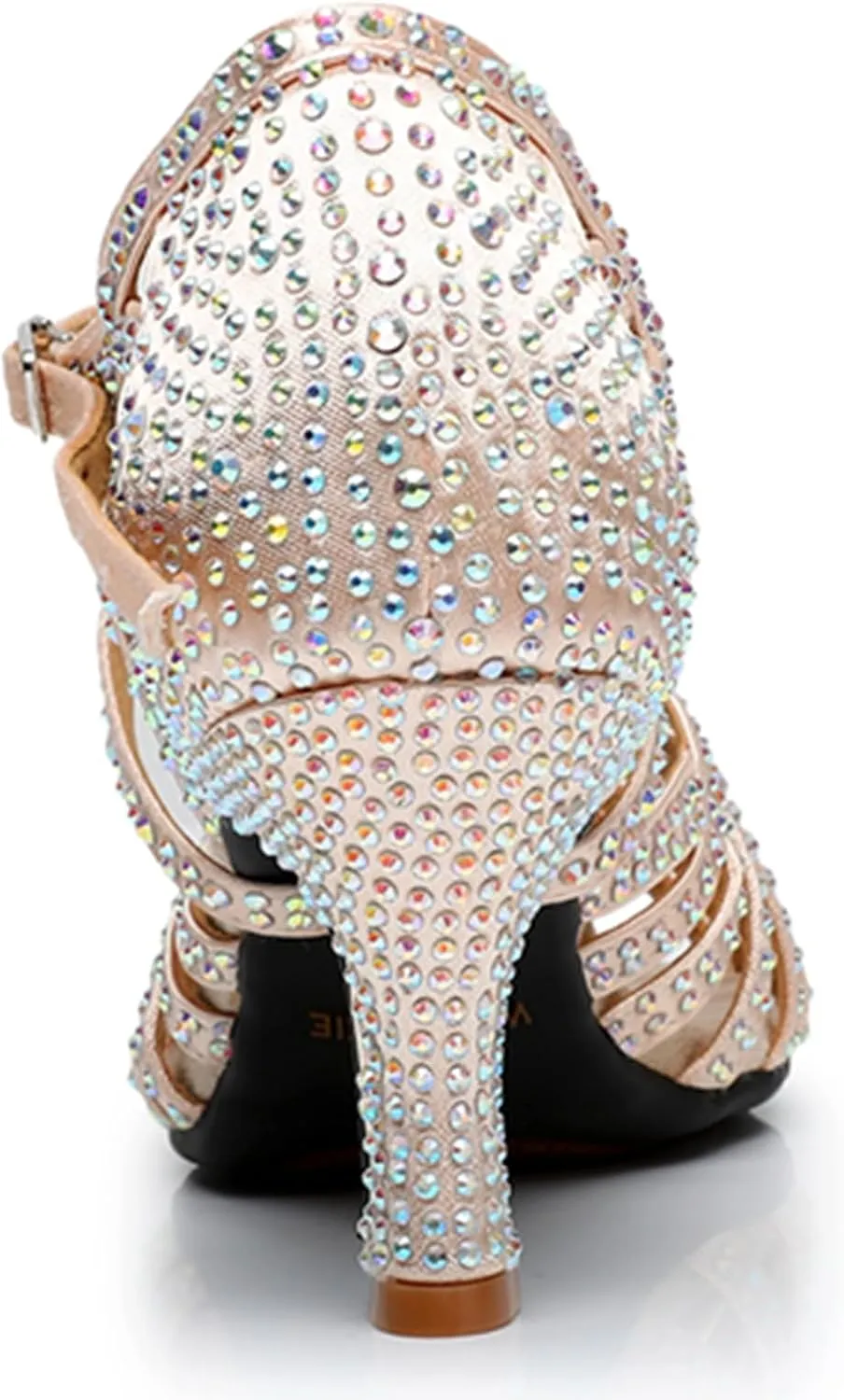 Womens Girls Heels for Dance Class Rhinestones Beaded Ballroom Shoes Bridal Wedding Sandals X2206