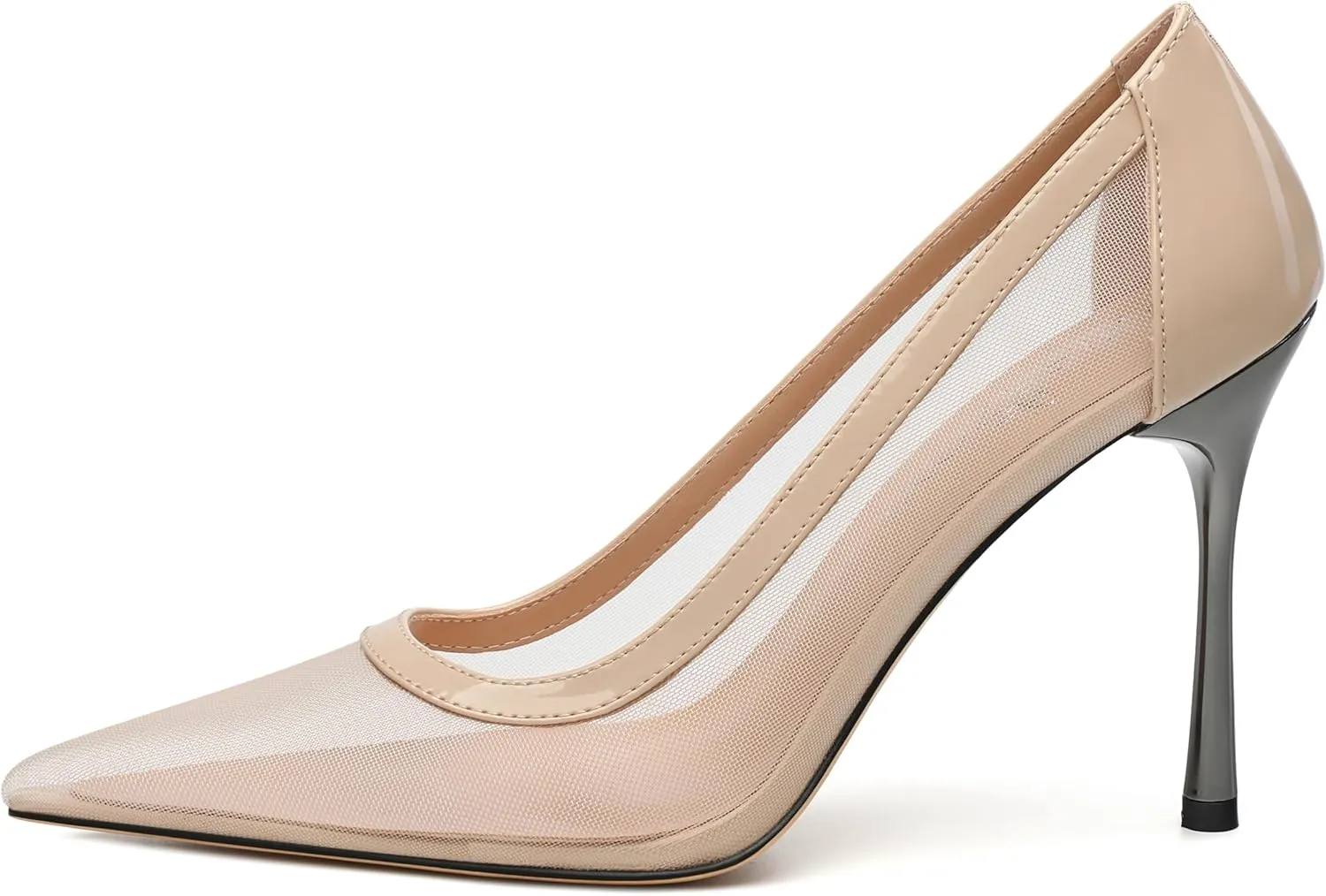 Womens Heeled Pumps, Pointed Stiletto Heels Shoes for Women, Sexy Mesh Upper High Heel Dressy Shoes 3.5"