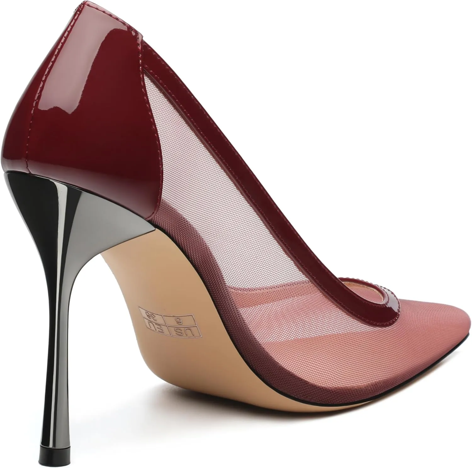 Womens Heeled Pumps, Pointed Stiletto Heels Shoes for Women, Sexy Mesh Upper High Heel Dressy Shoes 3.5"