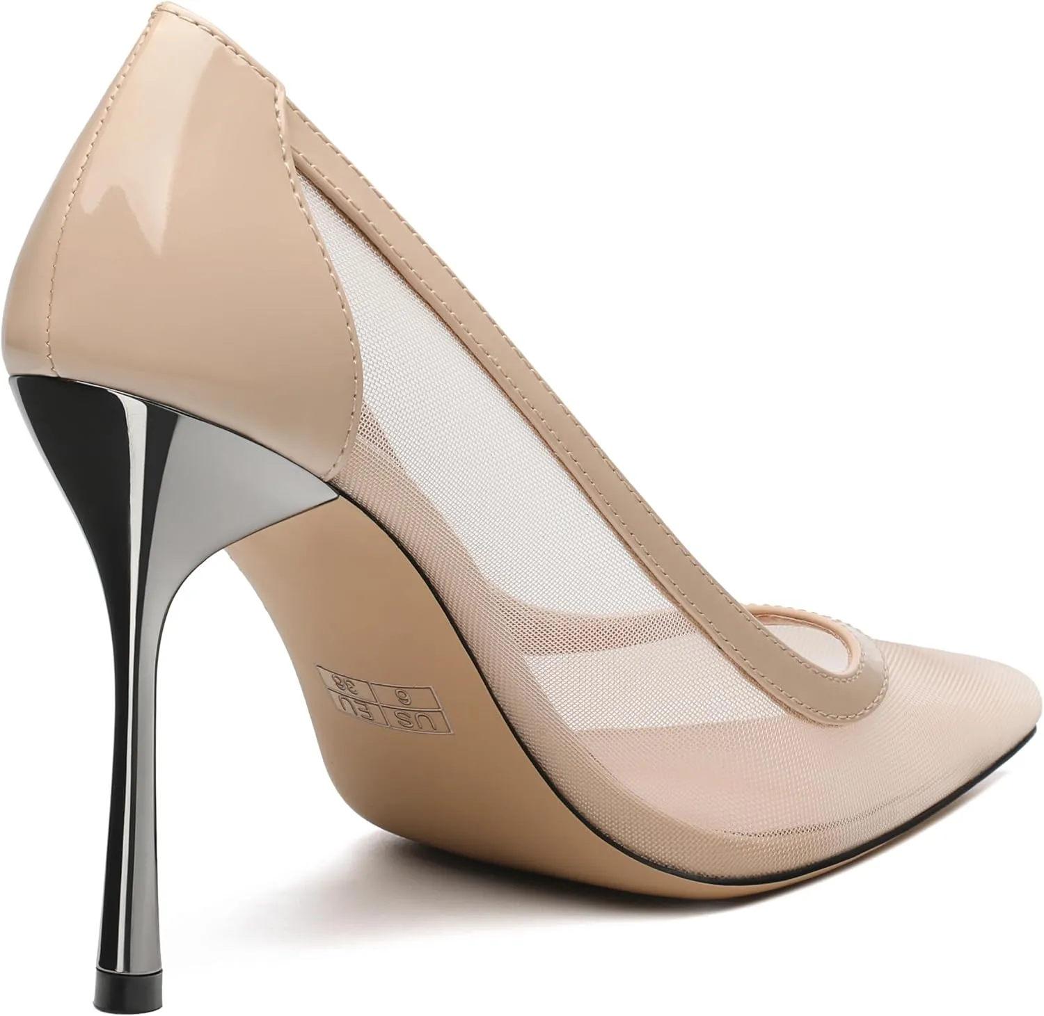 Womens Heeled Pumps, Pointed Stiletto Heels Shoes for Women, Sexy Mesh Upper High Heel Dressy Shoes 3.5"