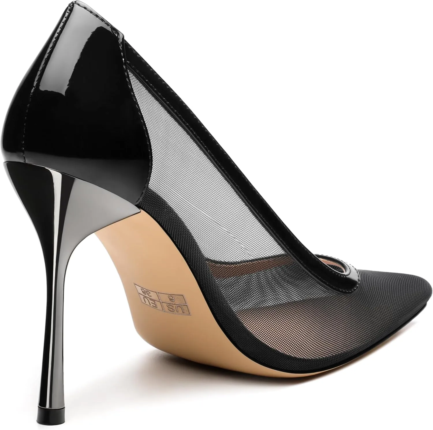 Womens Heeled Pumps, Pointed Stiletto Heels Shoes for Women, Sexy Mesh Upper High Heel Dressy Shoes 3.5"