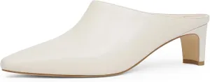 Women's Mule Heels Square Toe Low Chunky Blade Heel Slide on Backless Pumps