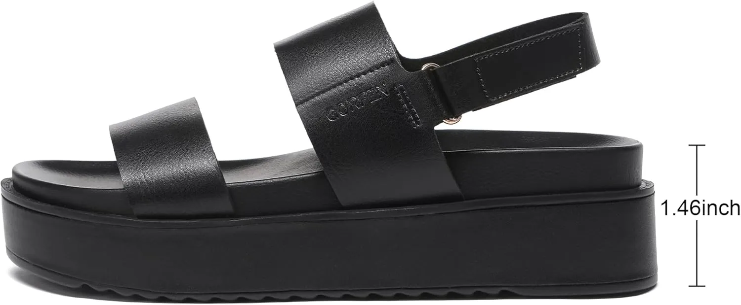 Women's Platform Sandals Comfortable Arch Support Open Toe Wedge Sandal with Adjustable Strap for Summer