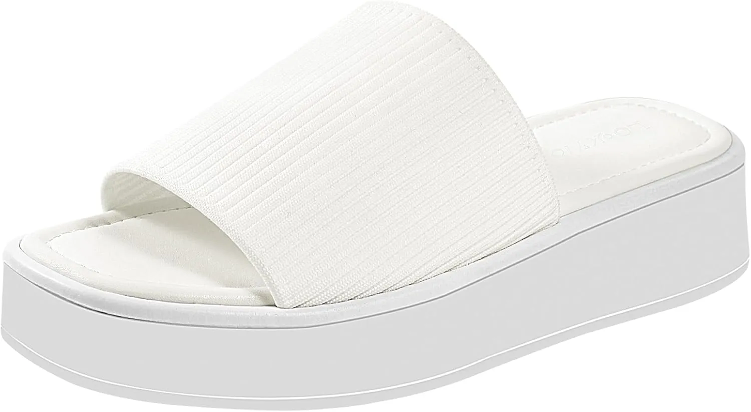 Women's Platform Sandals Comfortable Open Toe Slip On Wedge Slides Summer Casual Flatform Chunky Sandals, Black