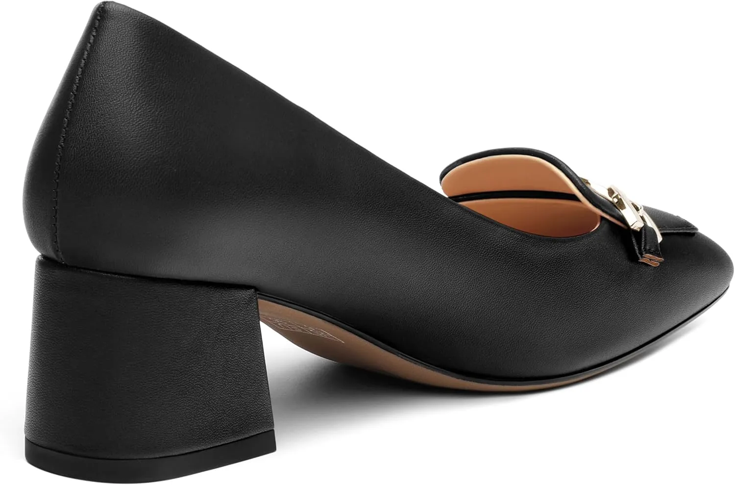 Women's Pumps Low Chunky Block Heel Square Toe Slip On Comfortable Dress Shoes for Work Office Casual