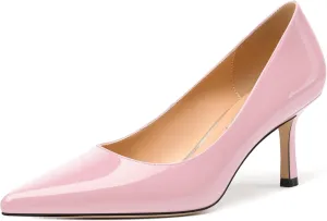 Women's Pumps, Pointed Closed Toe High Heels, Fashion Mid Heel Slip on Shoes for Women