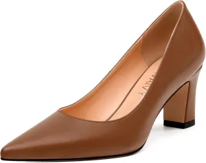 Women's Pumps, Pointed Closed Toe Mid Heel, Fashion Solid Matte Daily Working Party Shoes for Women 2.5Inch