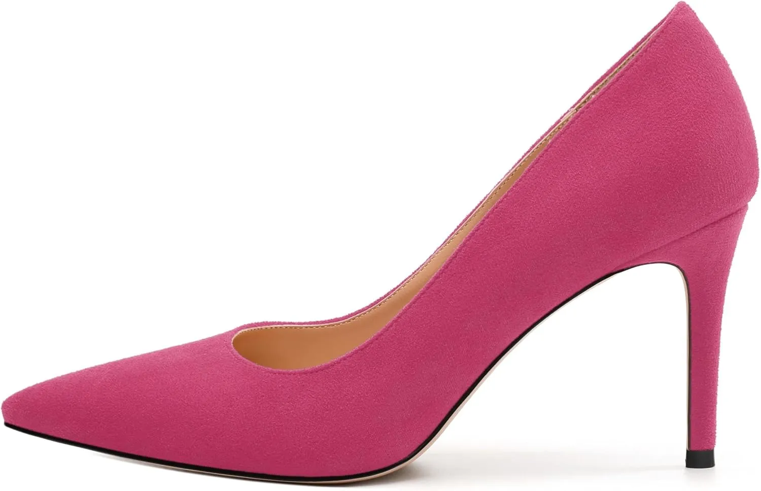 Womens Pumps Pointed Toe Stiletto High Heels Fashion Solid Suede Slip On Shoes for Women
