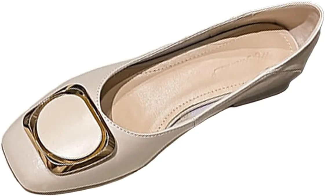 Women's Pumps Shoes Platform Low Heels Square Toe Chunky Heels Leather Solid Granny Walk Shoes Mid Heel Closed Toe Block Heels Soft-Soled Slip Ons Loafer Anti-slip Dress Shoes Casual Office Party