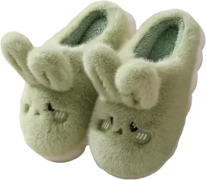 Women's Rabbit Plush Slippers - Warm, Comfortable, Anti-Slip, Thick Sole, Soft Cotton, Perfect for Winter