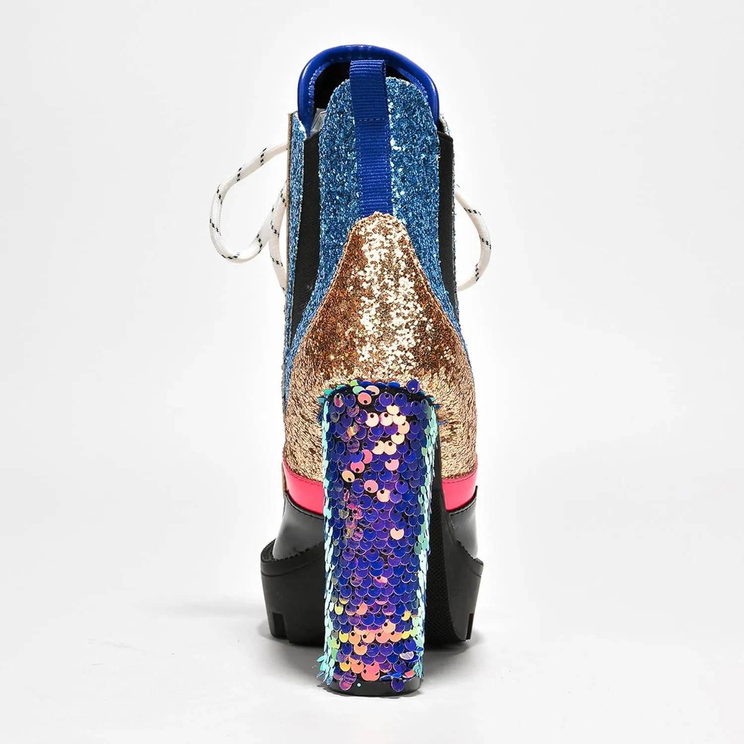 Women's Rhinestone Cowboy Booties - Western Ankle Boots with Pointed Toe, Block Heel & Lace-Up Design for Casual Dress or Party | Stylish Comfortable Short Booties (Nell)