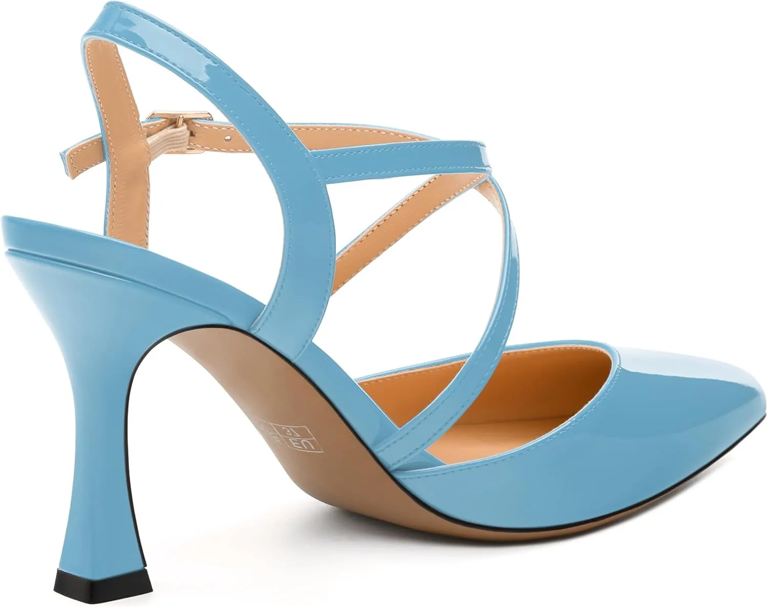 Womens Sandals, High Spool Heels Pointed Toe Sandals, Crossover Strap Kitten Heel Sandals, Closed Toe Slingback Crisscross Straps Party Dress Shoes 3.3"