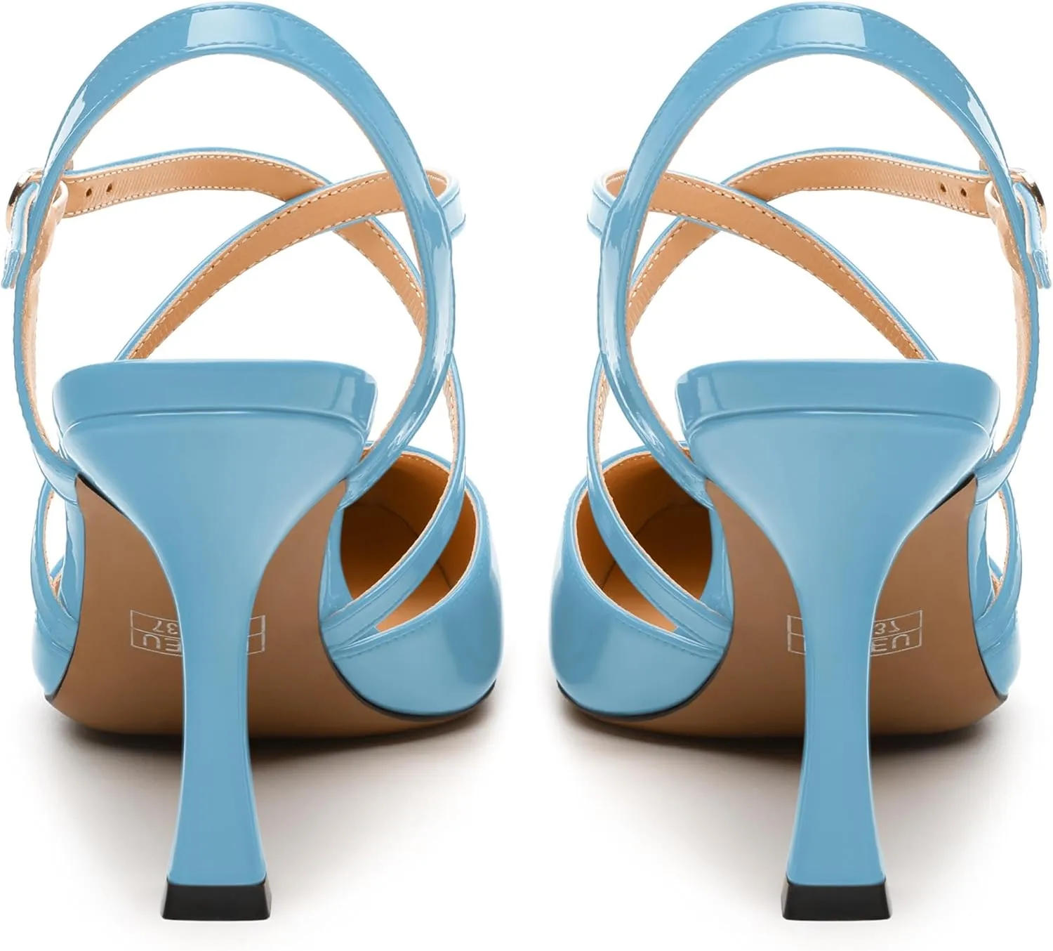 Womens Sandals, High Spool Heels Pointed Toe Sandals, Crossover Strap Kitten Heel Sandals, Closed Toe Slingback Crisscross Straps Party Dress Shoes 3.3"