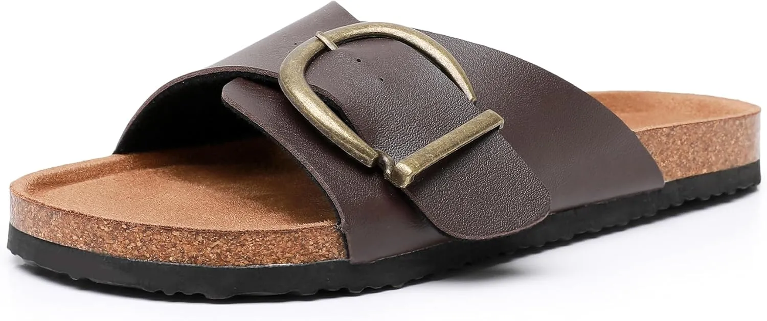 Women's Sandals with Comfort Cork Footbed Summer Outdoor Slide Sandals