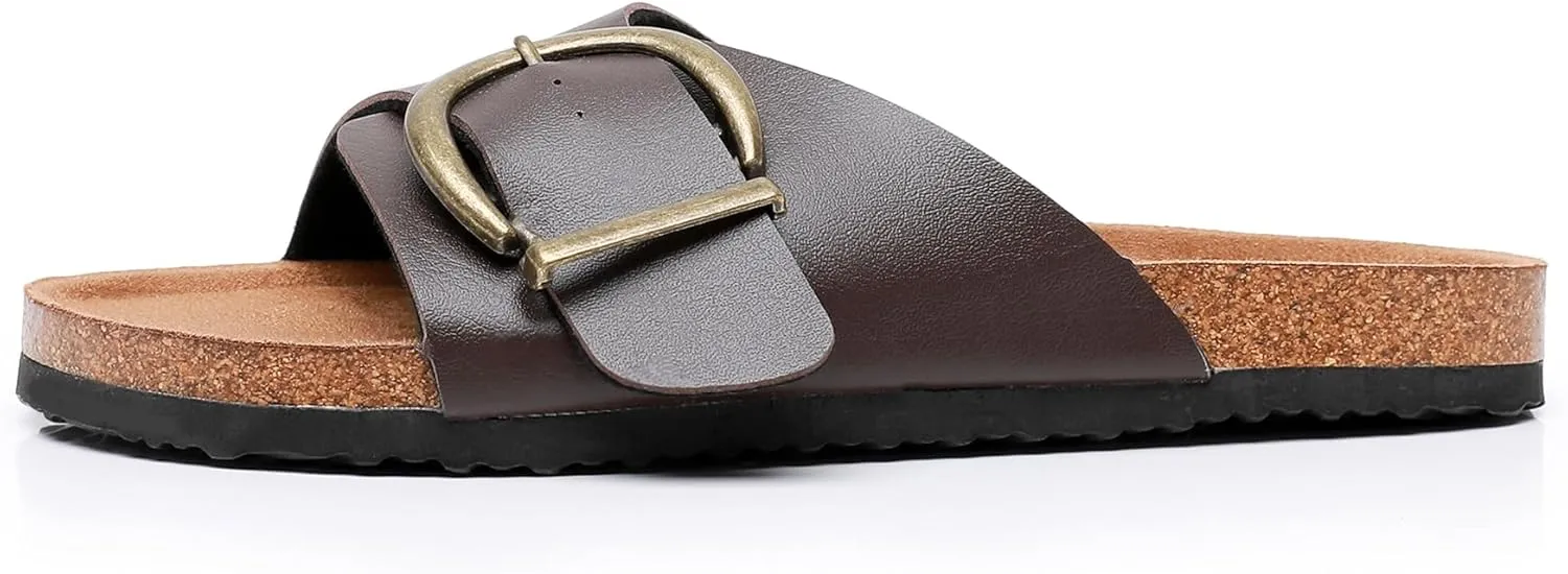 Women's Sandals with Comfort Cork Footbed Summer Outdoor Slide Sandals