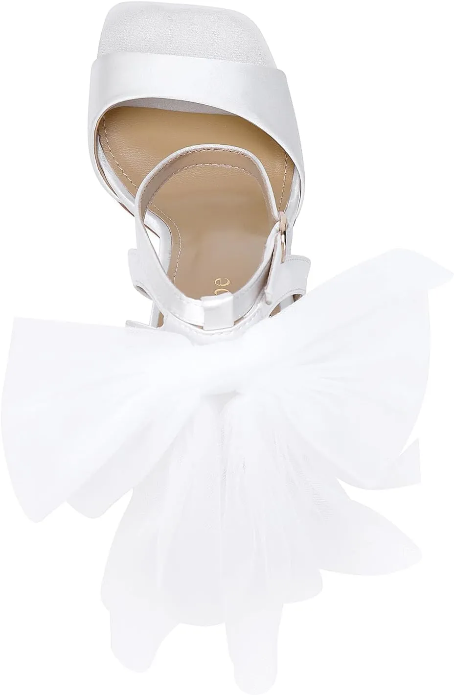 Women's Satin Wedding White Bow Heels for Women Block Chunky White Heels Wedding Shoes for Bride White Dress Shoes for Women White Wedge Heel Bow