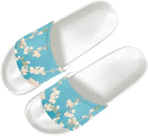 Womens Slide Sandals Slip On Anti-skid Bathroom Slippers Fashion Comfort Soft Summer Beach Shoes Casual Peep Toe Shoes SizeUS 6-13.5
