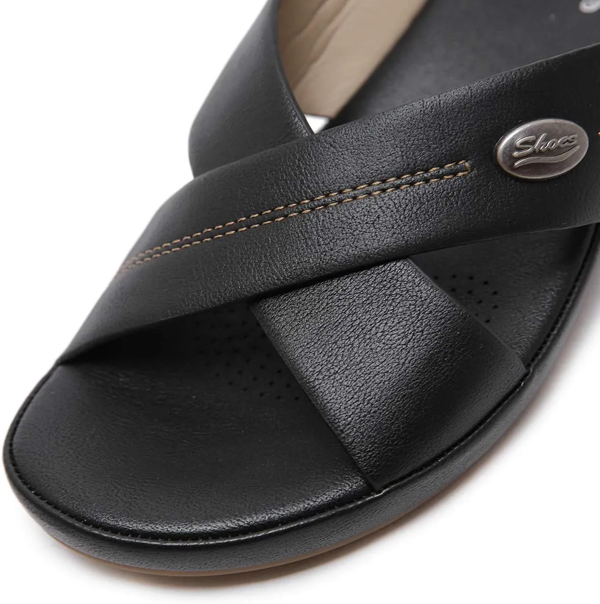 Womens Summer Slip-on Sandals, Comfy Criss-Crossed Straps Slippers for Women