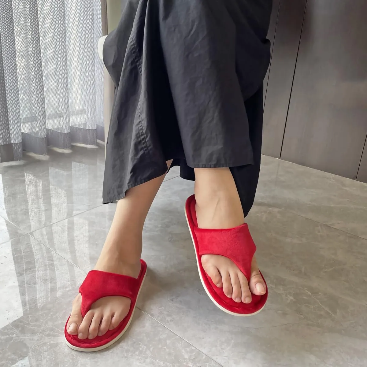 Women’s Thong Slippers with Memory Foam for Women Open Toe Slip on