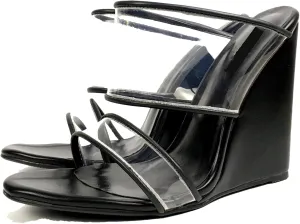 Women's Wedge Flip Flop Sandals, Open Toe PVC Summer Casual