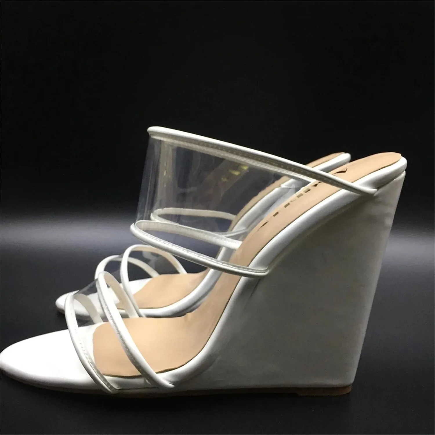 Women's Wedge Flip Flop Sandals, Open Toe PVC Summer Casual