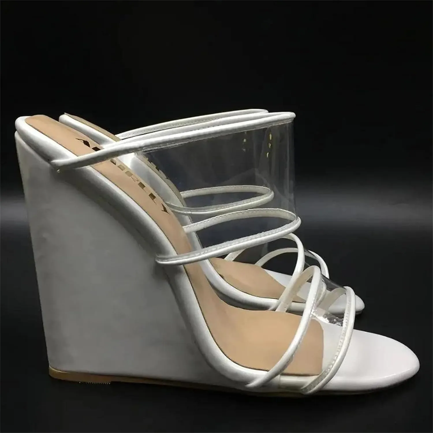 Women's Wedge Flip Flop Sandals, Open Toe PVC Summer Casual
