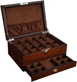 Wooden Watch Storage Boxes Case Jewelry Integrated Watch with Lock Solid Mechanical Watch Organizer Jewelry Display Holder Case