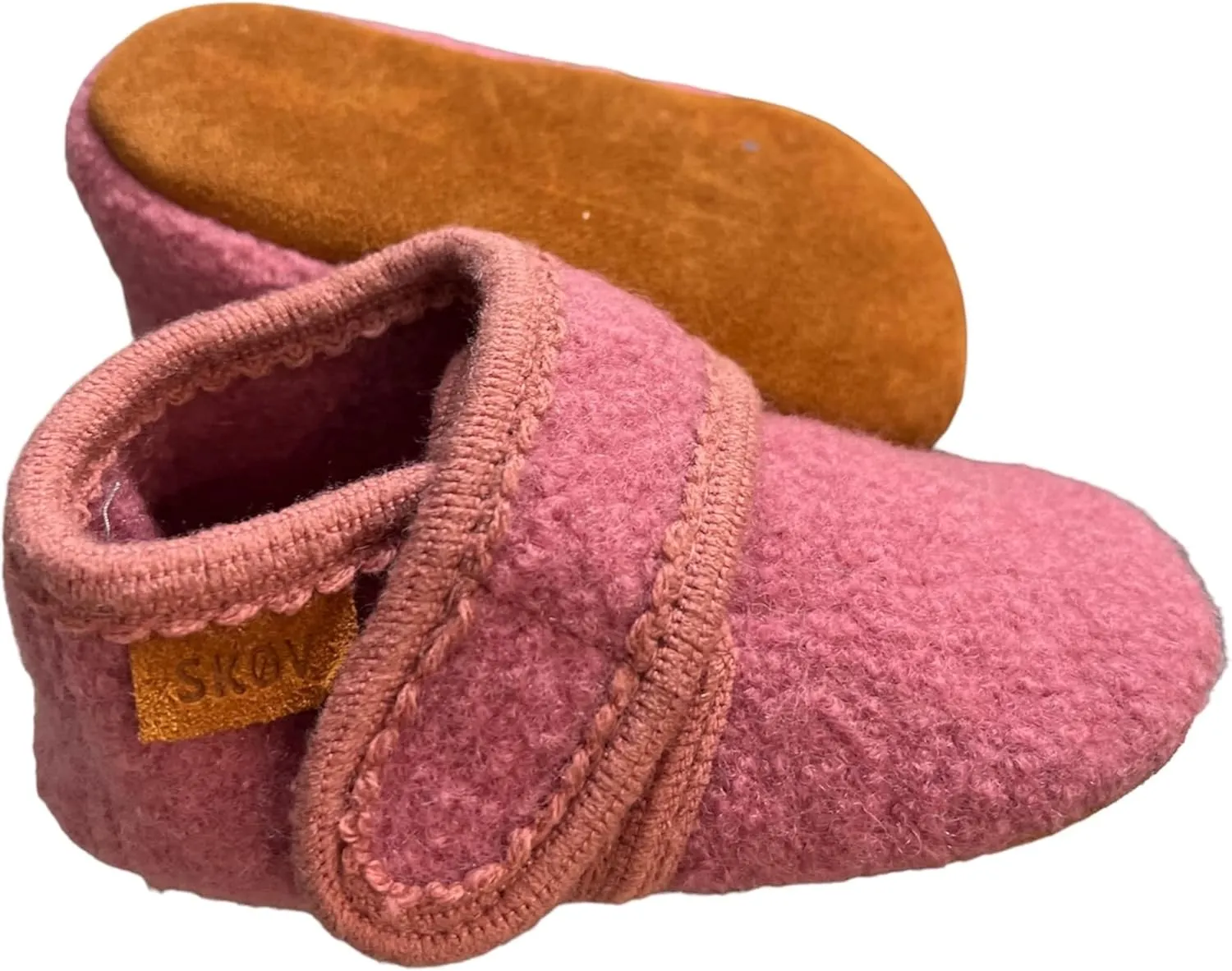 Wool Booties Slippers for Boys Girls Unisex Toddler Baby Infant Child with Leather Sole