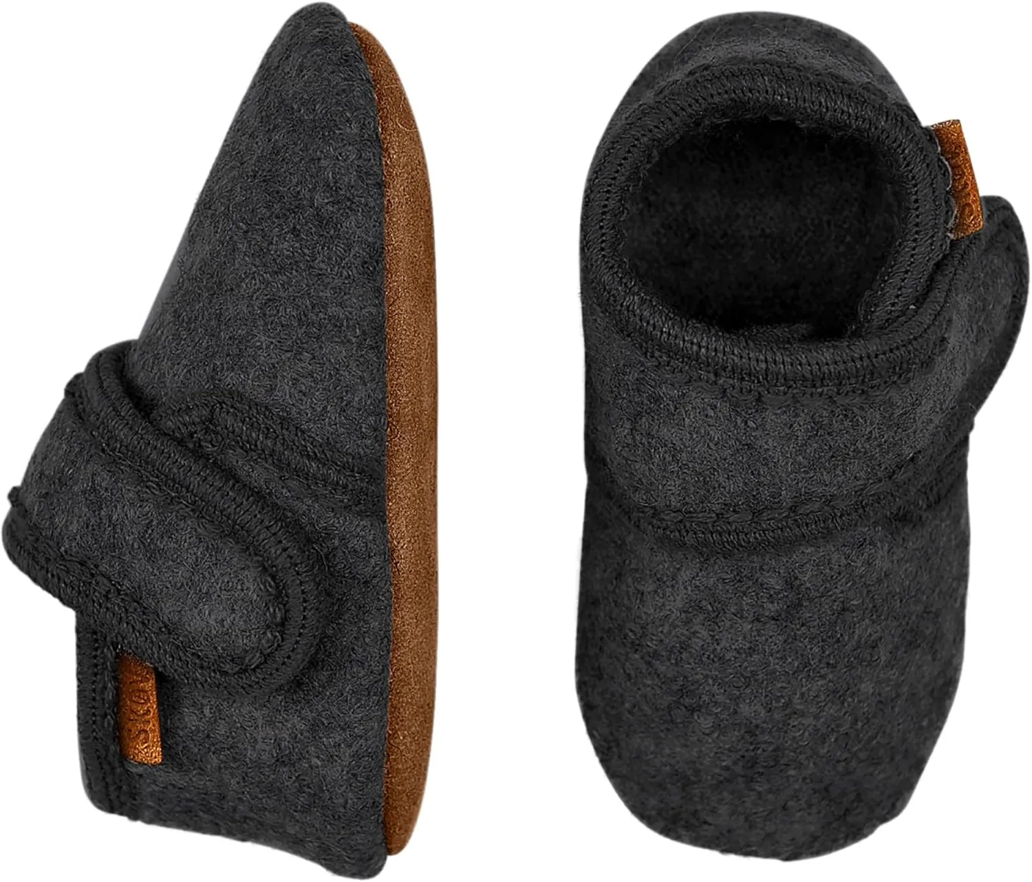 Wool Booties Slippers for Boys Girls Unisex Toddler Baby Infant Child with Leather Sole