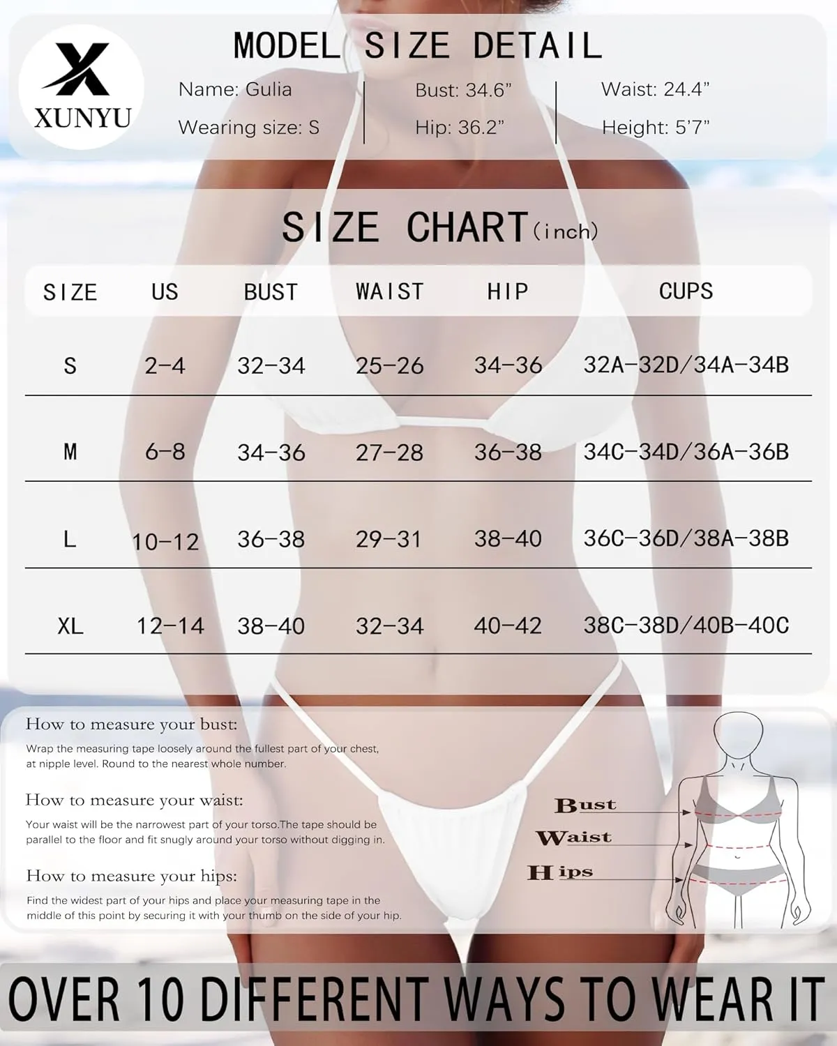 XUNYU Thong Bikini Sets for Women - Brazilian Micro String Bikinis Sexy Two Piece Swimsuit Triangle Top Halter Bathing Suits
