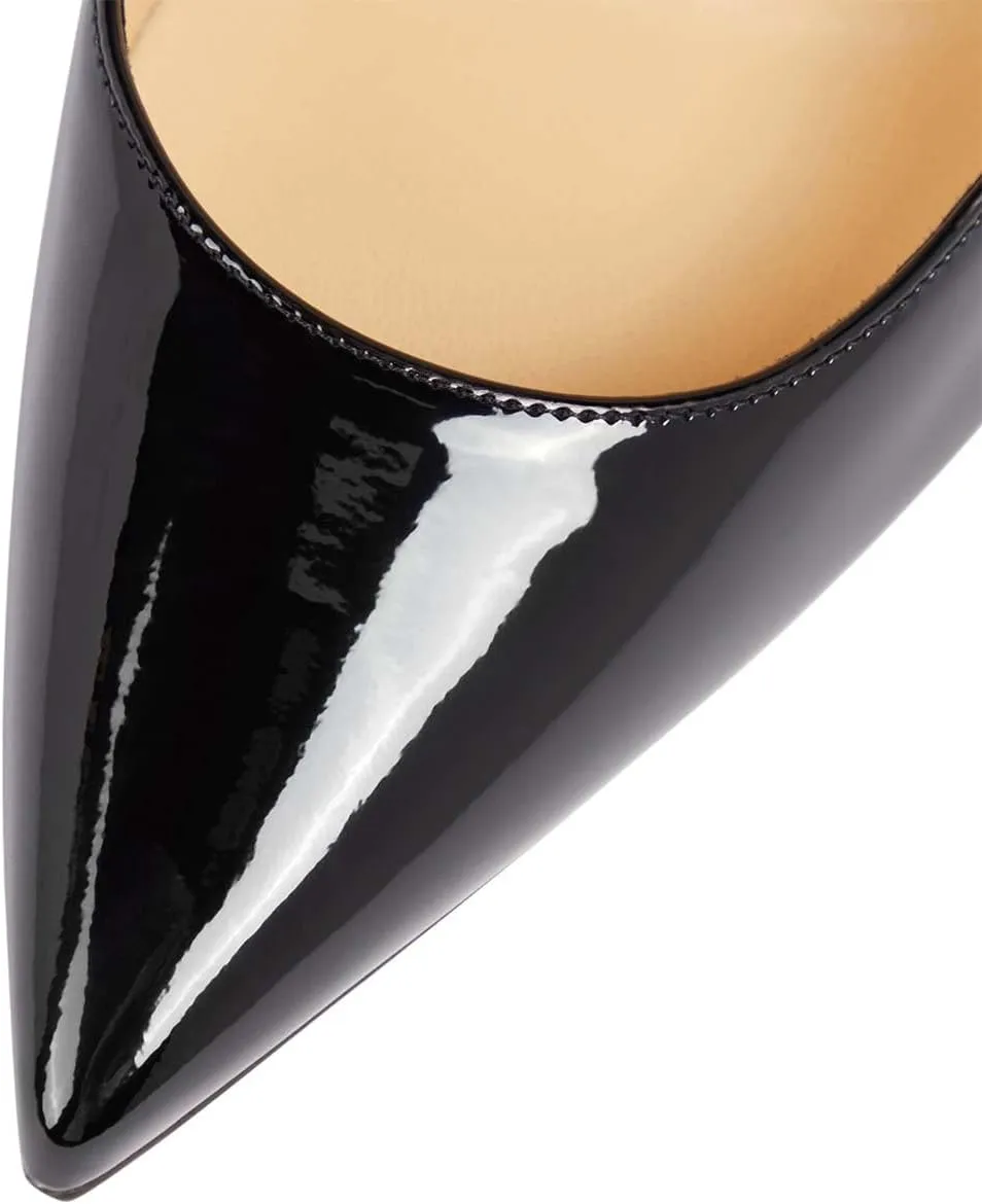 XYD Women Pointed Toe Party Heels Transparent Flared High Heel Studded Pumps Slip On Evening Prom Fashion Shoes