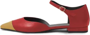 YDN Women's Cap Toe Low Heeled Pumps Pointed Toe Flat Sandals Ankle Buckled Strap Chic Dress Party Casual Shoes Size 4-16 US