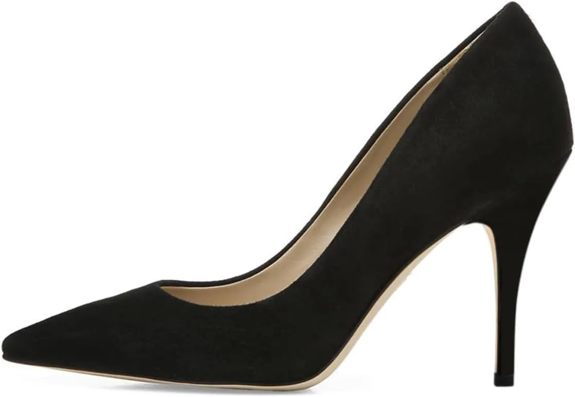 YDN Women's Chic Pointed Closed Toe Mid Heel Pumps Slip on Stiletto Slide Dress Shoe for Party Prom Size 4-15 US