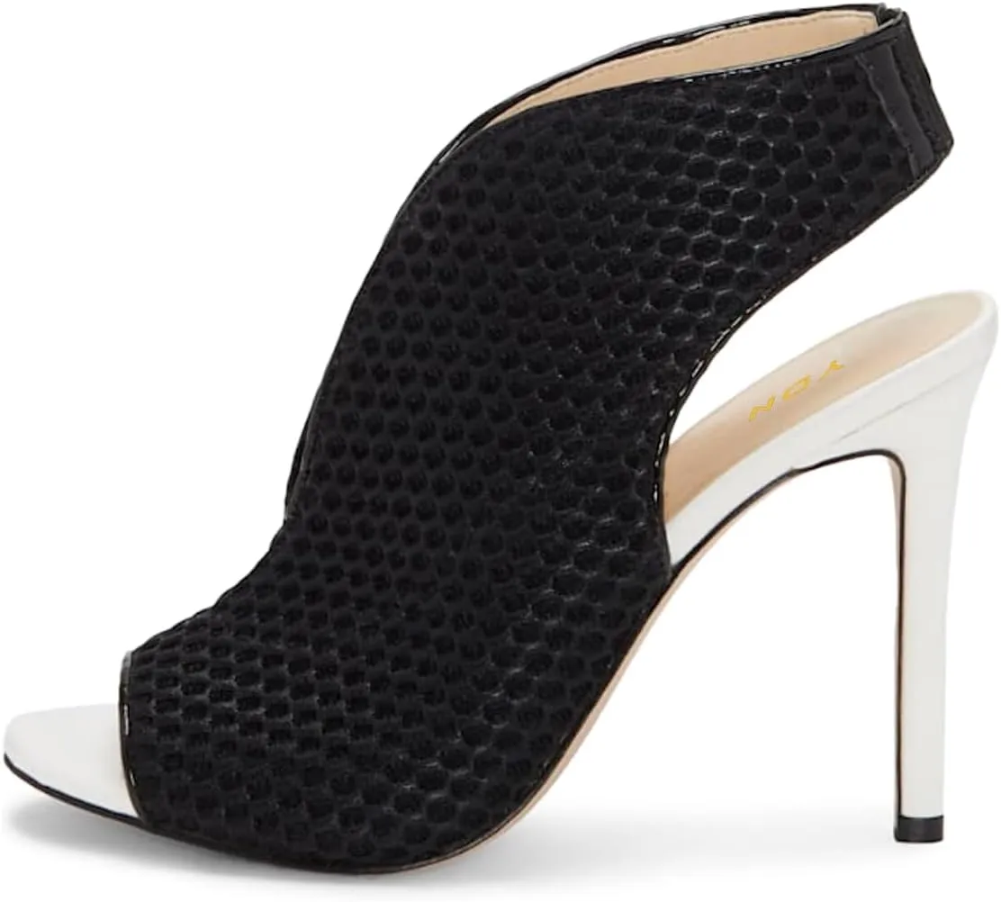 YDN Women's Chic Slingback Peep Toe Stiletto High Heel Sandals Ankle Boots Cutout Party Office Shoe Size 4-15 US