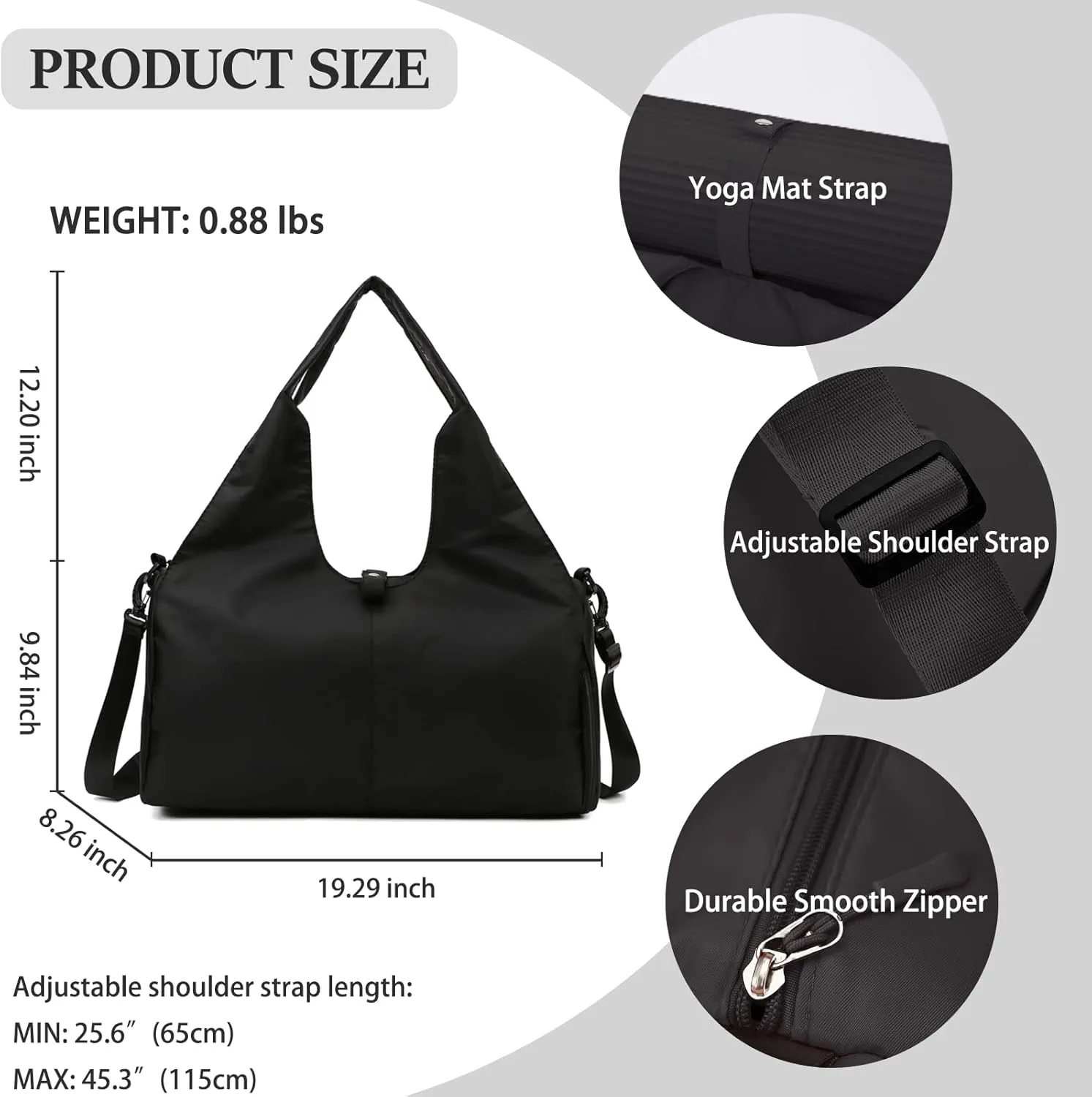 Yoga Mat Bag, Sport yoga Gym Bag for women, Lightweight yoga mat bag carrier with Yoga Strap, Carryall Yoga Tote Bag