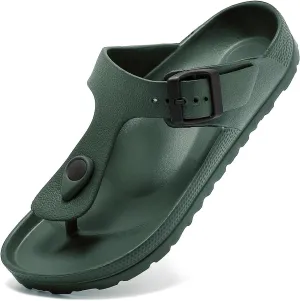 YUHITYGZGS Comfort Footbed EVA Thong Sandals for Women and Men Flip Flop with Arch Support Slip On Indoor Outdoor for Summer Beach Slides Adjustable Buckle