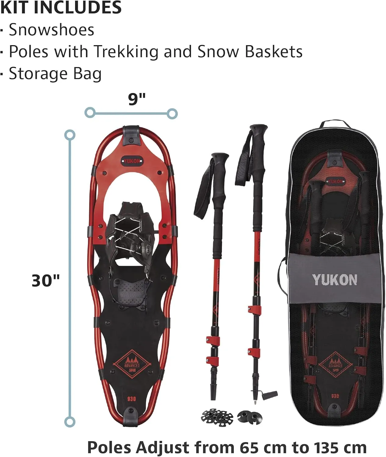 Yukon Charlie's Elite Spin Snowshoe, Multiple Sizes
