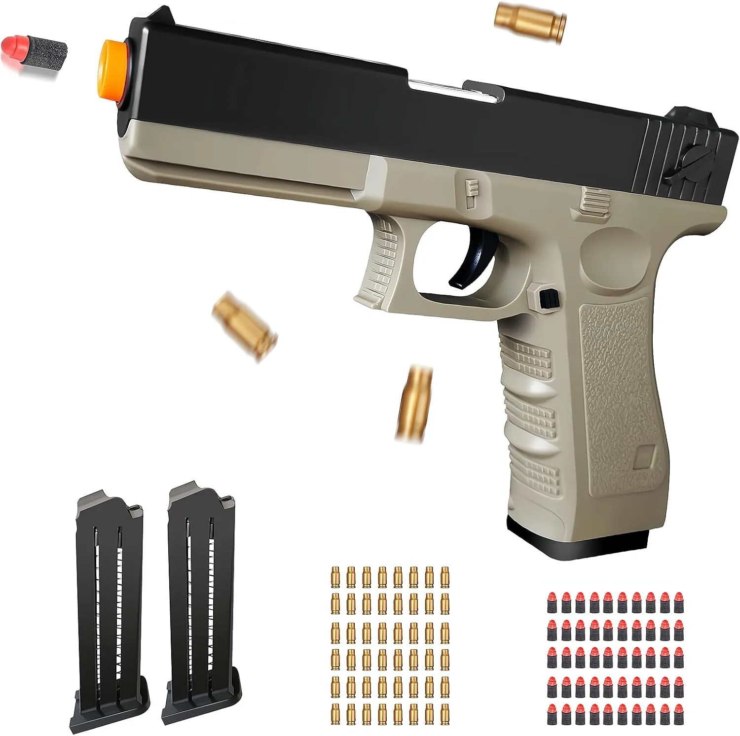 Zanktony Soft Bullet Toy Gun Shell Ejecting, Realistic Toy Pistol for Boys, Educational Play Gun Model, Halloween Christmas Birthday Gifts for Boys Kids Adults Age 8 