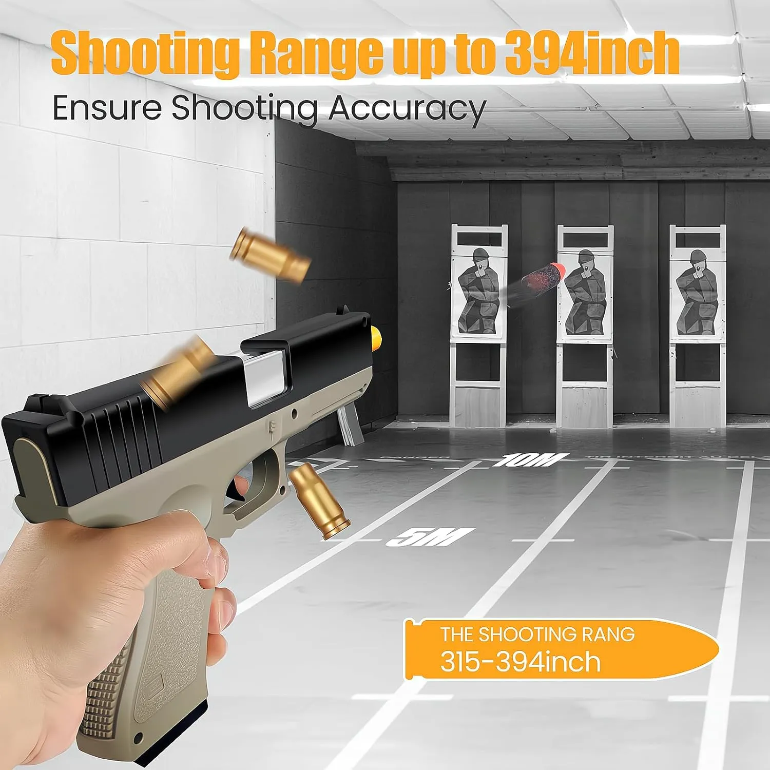 Zanktony Soft Bullet Toy Gun Shell Ejecting, Realistic Toy Pistol for Boys, Educational Play Gun Model, Halloween Christmas Birthday Gifts for Boys Kids Adults Age 8 
