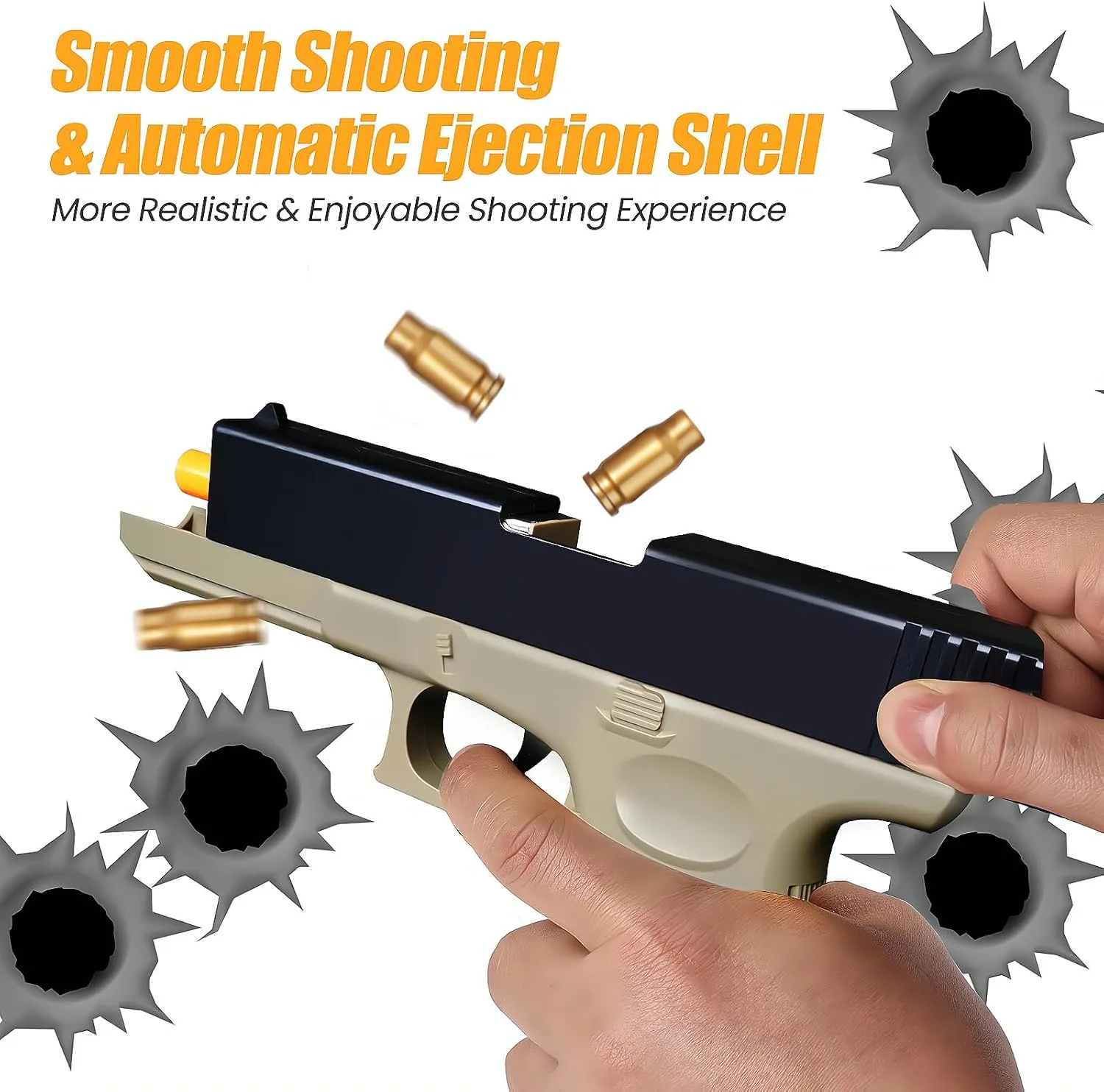 Zanktony Soft Bullet Toy Gun Shell Ejecting, Realistic Toy Pistol for Boys, Educational Play Gun Model, Halloween Christmas Birthday Gifts for Boys Kids Adults Age 8 