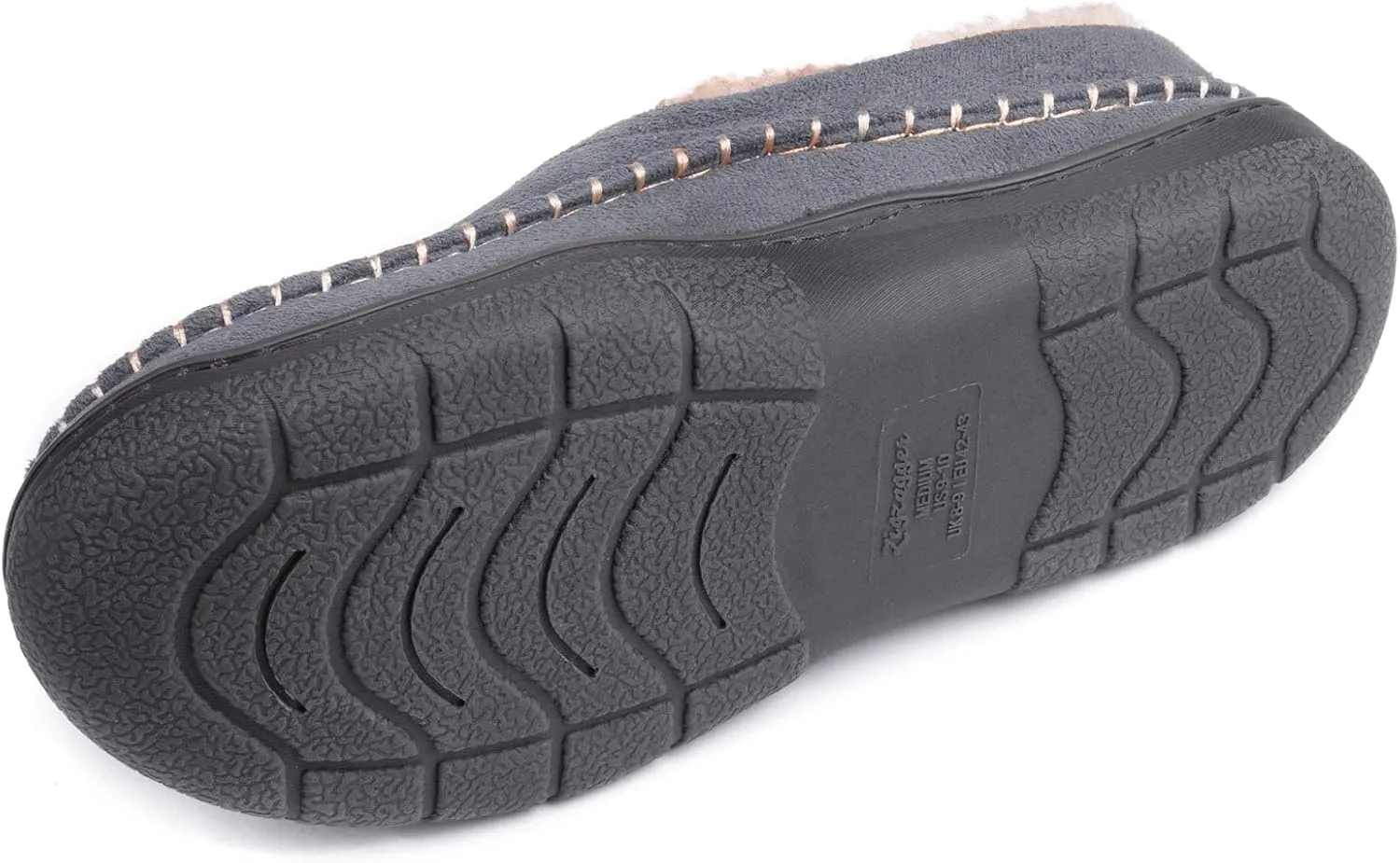 Zigzagger Men's Slip On Moccasin Slippers, Indoor/Outdoor Warm Fuzzy Comfy House Shoes, Fluffy Wide Loafer Slippers
