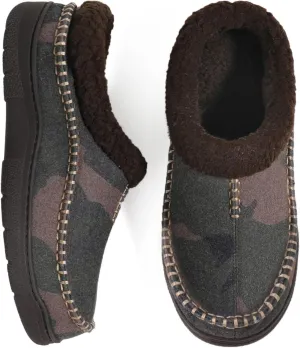 Zigzagger Men's Slip On Moccasin Slippers, Indoor/Outdoor Warm Fuzzy Comfy House Shoes, Fluffy Wide Loafer Slippers