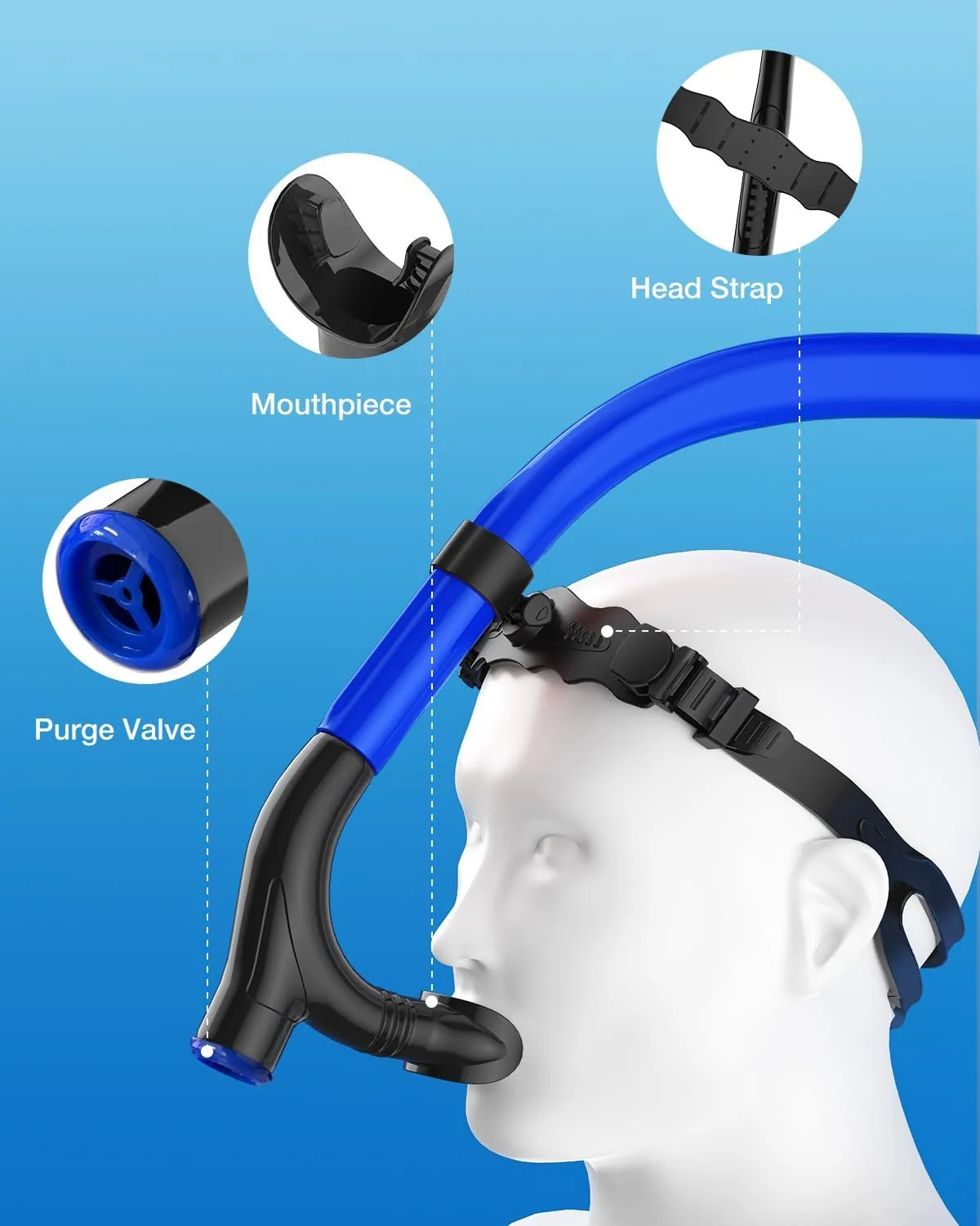 ZIONOR Unisex-Adult Snorkel with Swim Cap, Snorkeling for Lap Swimming Training in Pool and Open Water