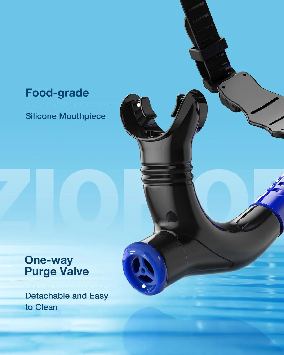 ZIONOR Unisex-Adult Snorkel with Swim Cap, Snorkeling for Lap Swimming Training in Pool and Open Water